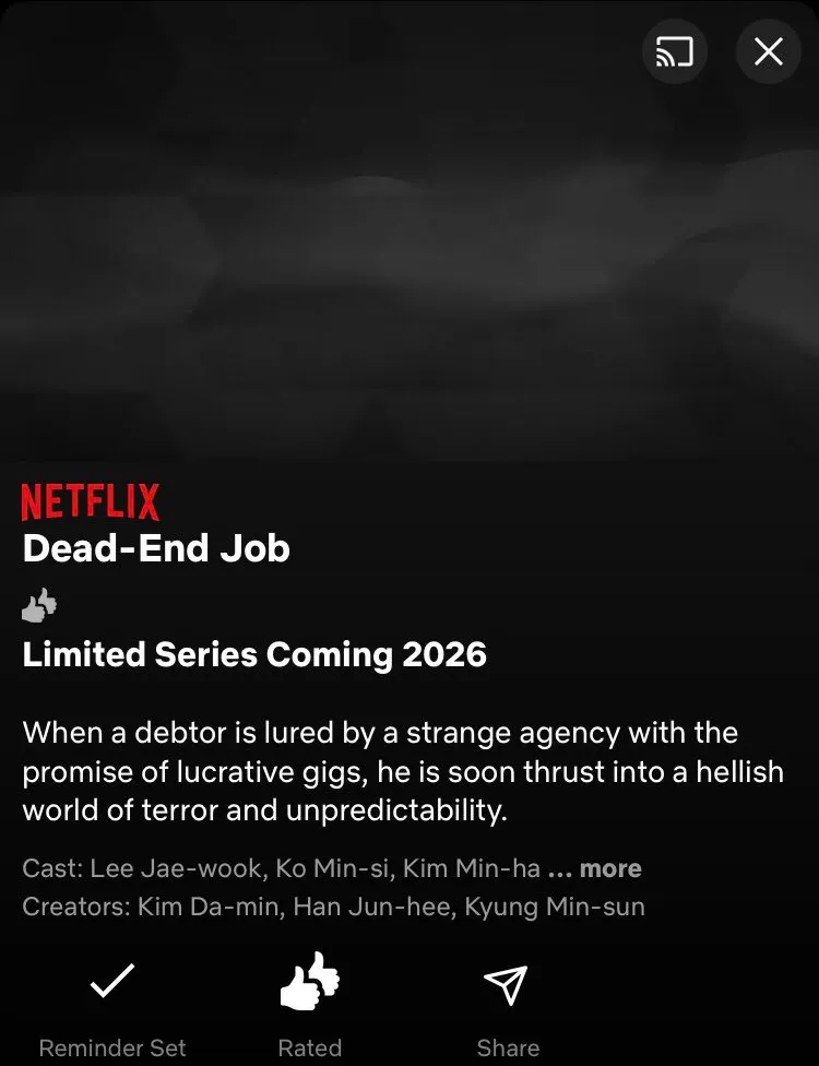 Lee Jae-Wook and Kim Min-Ha to Star in Netflix’s New Horror K-Drama ‘Dead End Job’ 12 Lee Jae-Wook and Kim Min-Ha to Star in Netflix’s New Horror K-Drama ‘Dead End Job’
